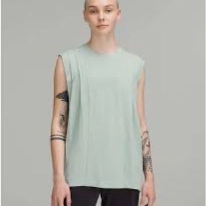 Lululemon Modal Pleated Shoulder Tank Top Silver Blue size:4